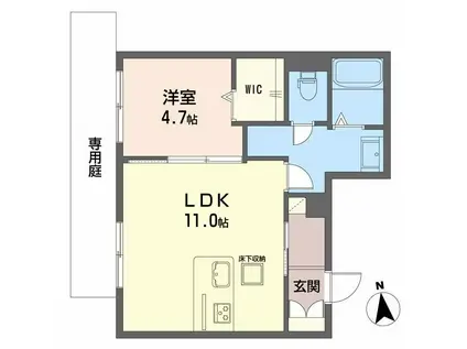 ヴェルメゾン須屋(1LDK/1階)の間取り写真