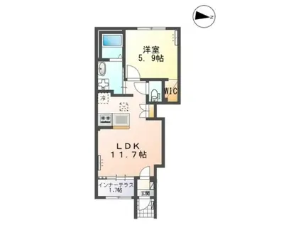 LE LIEN(1LDK/1階)の間取り写真
