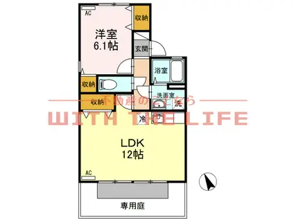 グランドール(2DK/1階)の間取り写真