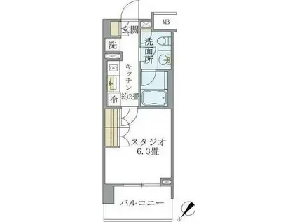 LASANTE 千駄木(1K/10階)の間取り写真
