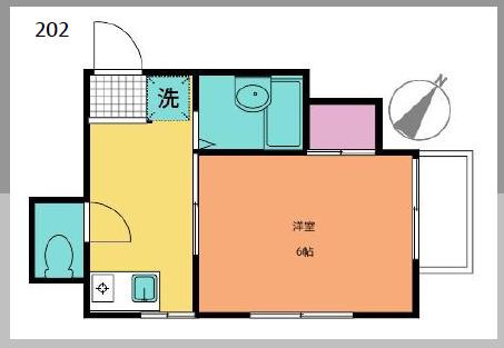HX日吉(1K/2階)の間取り写真