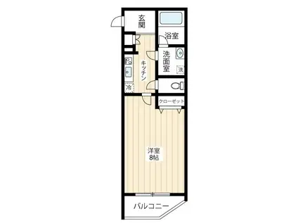 アルコバレーノカワサキヒラマ(1K/2階)の間取り写真