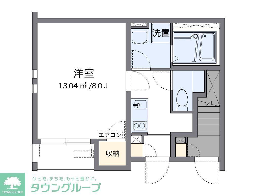 クレイノけやき(1K/1階)の間取り写真