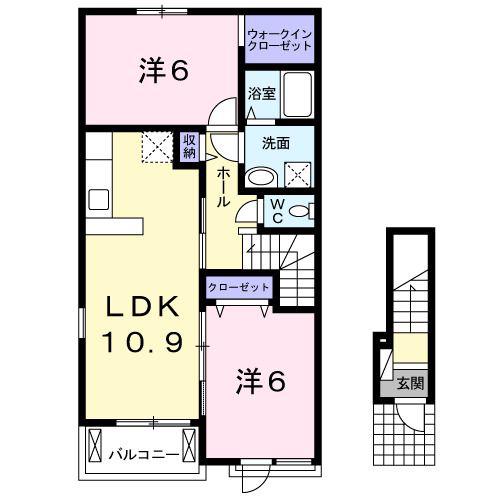 メゾン ひばりヶ丘(2LDK/2階)の間取り写真