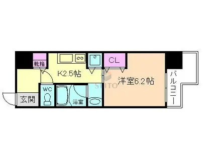 エイペックス梅田東II(1K/10階)の間取り写真