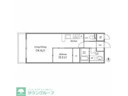 GRAMERCY SHIRAKAWA KOEN(1LDK/7階)の間取り写真