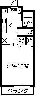 第2ロイヤル(1K/1階)の間取り写真