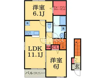 アヴァンス(2LDK/2階)の間取り写真