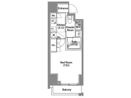 エスタート新宿(1K/8階)の間取り写真