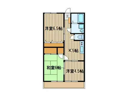 山合コーポ(3K/2階)の間取り写真