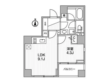ライトハウス西新宿(1LDK/5階)の間取り写真