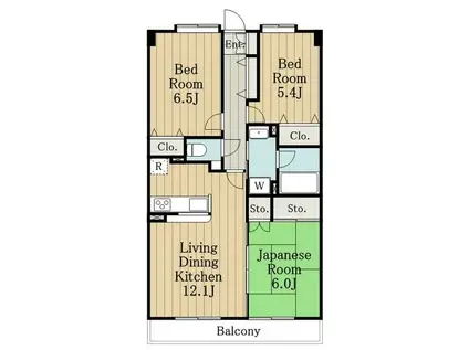 ライフステージ武蔵野(3LDK/5階)の間取り写真