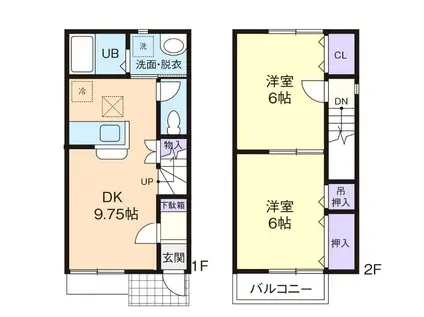 グラシア A(2DK/1階)の間取り写真