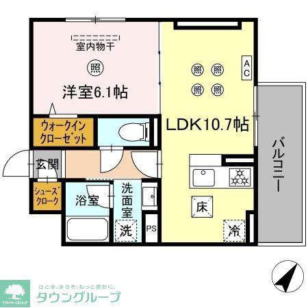 D-ROOM板付(1LDK/1階)の間取り写真