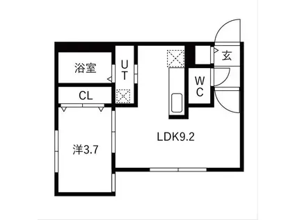 REN FAULT白石 (1LDK/1階)の間取り写真