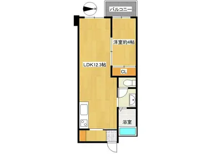 SUNイーストビル(1LDK/4階)の間取り写真