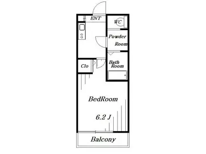 ラブリーレジデンス千葉西(1K/3階)の間取り写真