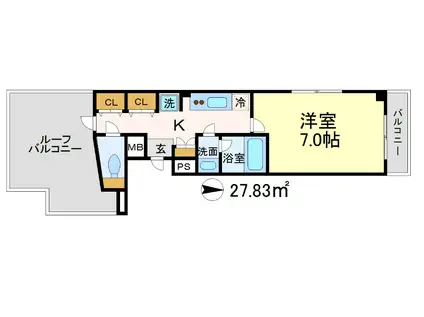 ステューディオ千歳台(1K/3階)の間取り写真
