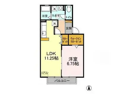 アルカンシェル(1LDK/2階)の間取り写真
