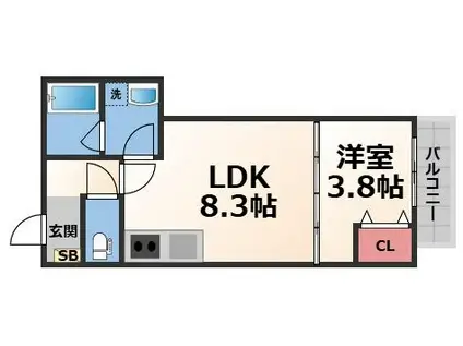 D PORTA SUNNY(1LDK/1階)の間取り写真