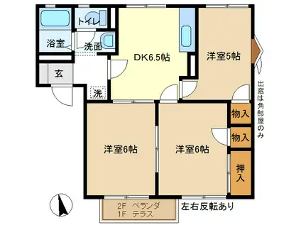 ロイヤルハイツウエハラB(3DK/1階)の間取り写真