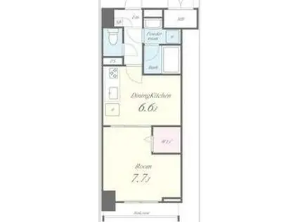 メイボートレス(1DK/4階)の間取り写真