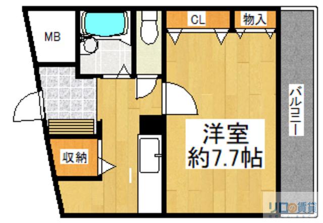 三和建設中山寺ビル(1K/4階)の間取り写真