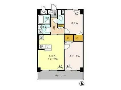 BELLEDEMEURE長良(2LDK/4階)の間取り写真