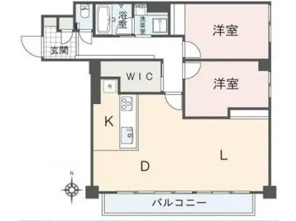麻布ナショナルコート(2LDK/2階)の間取り写真
