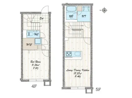 QUADOR NOIE 池下(1LDK/4階)の間取り写真