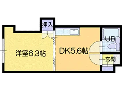 第二晃和ビル(1DK/3階)の間取り写真