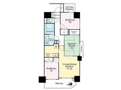 日神パレス青梅(3LDK/11階)の間取り写真