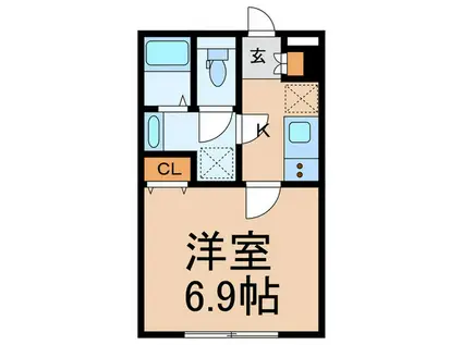 GREEN TERRACE 中延(1K/1階)の間取り写真