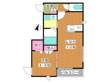 CASA COMODO(1LDK/2階)の間取り写真