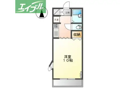 フルハウス(1K/2階)の間取り写真