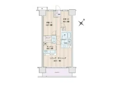 エスティメゾン豊洲レジデンスC棟(2LDK/6階)の間取り写真