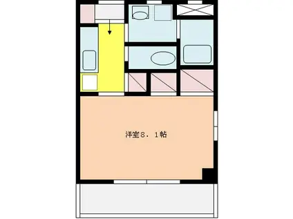 アウローラ(1K/2階)の間取り写真