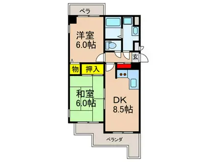 CLARUS(2DK/3階)の間取り写真