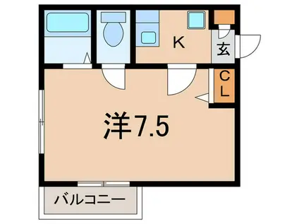 ミューズハルヨシ(1K/1階)の間取り写真
