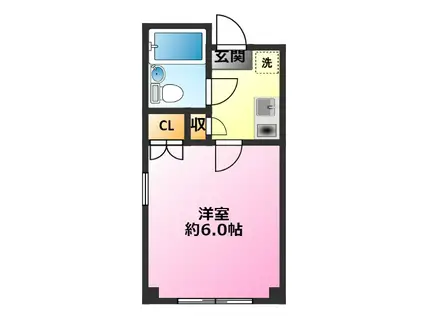 メゾン輝(1K/3階)の間取り写真