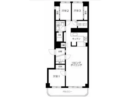 南青山ハウス(3LDK/2階)の間取り写真