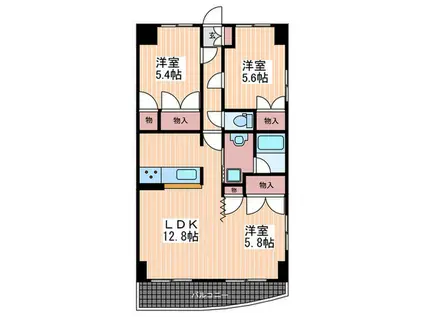 セゾン天方(3LDK/2階)の間取り写真