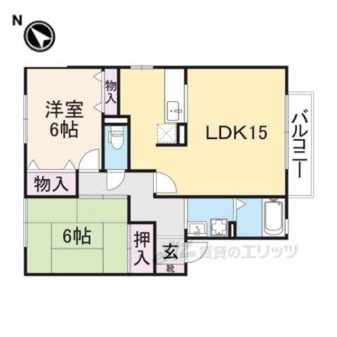 セジュールならやまⅠ(2LDK/1階)の間取り写真