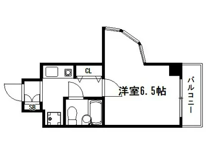 デトム・ワン一条通(1K/6階)の間取り写真