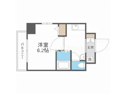 ラナップスクエア大阪城西(1K/6階)の間取り写真