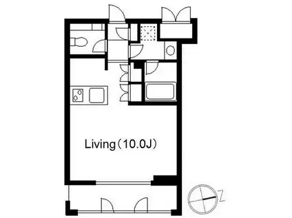 コンフォート白金台(1K/2階)の間取り写真