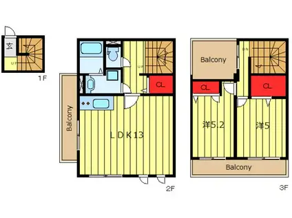 ハピネスハイム(2LDK/1階)の間取り写真