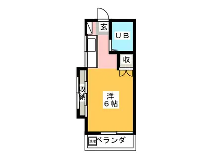 ウィーンハイツ(ワンルーム/2階)の間取り写真