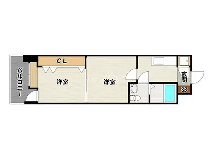 NO51 PROJECT2100日赤通(2K/4階)の間取り写真