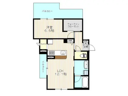 ジュヌ メナージュ(1LDK/3階)の間取り写真